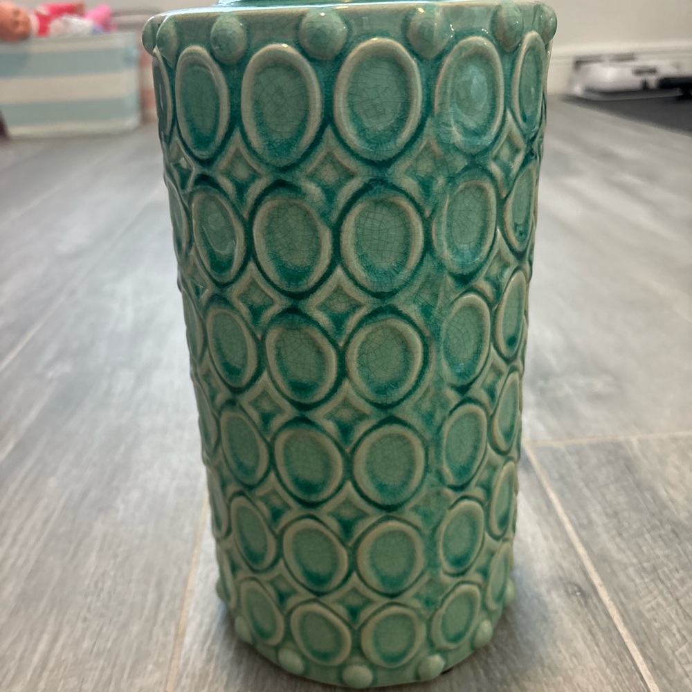Hobby Lobby Aqua Patterned Vase